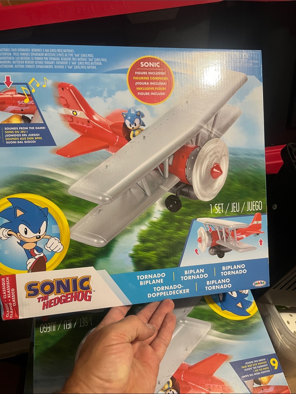Sonic the Hedgehog Red & Silver Tornado Biplane Toy with Figure